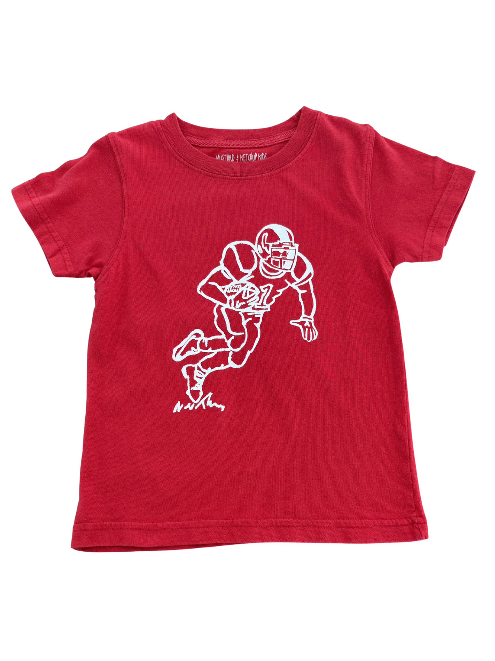 Crimson/White Football Player T-Shirt
