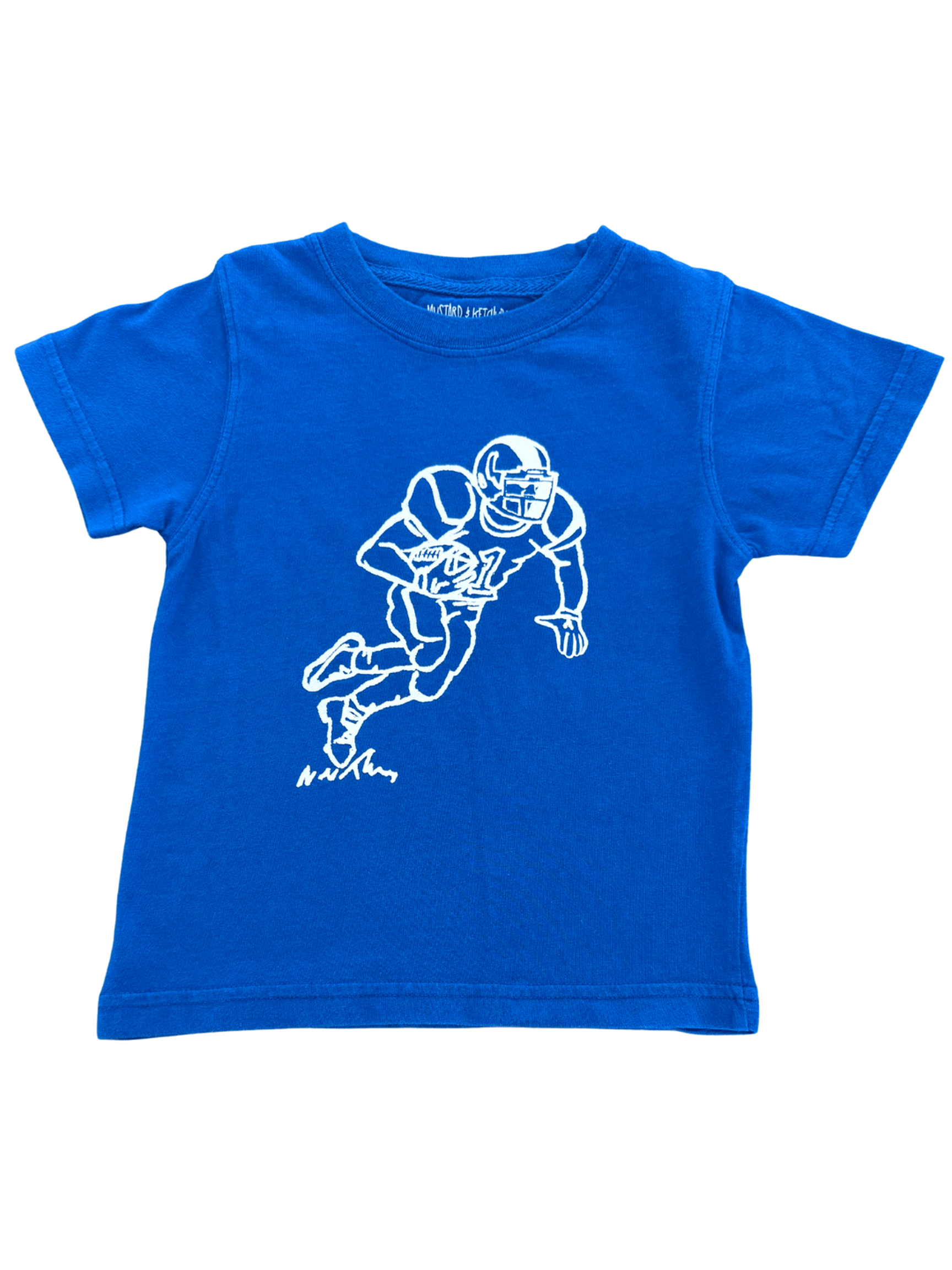 Royal & White Football Player T-Shirt