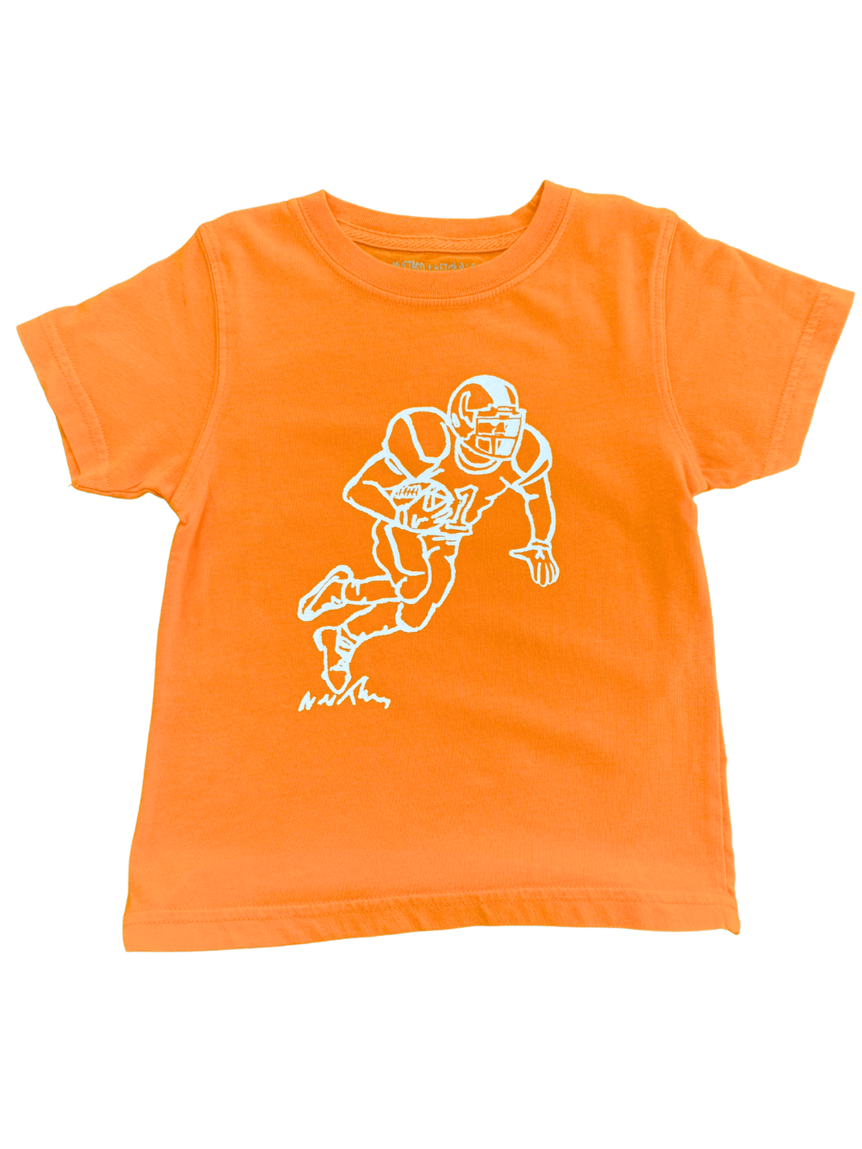 Bright Orange Football Player T-Shirt